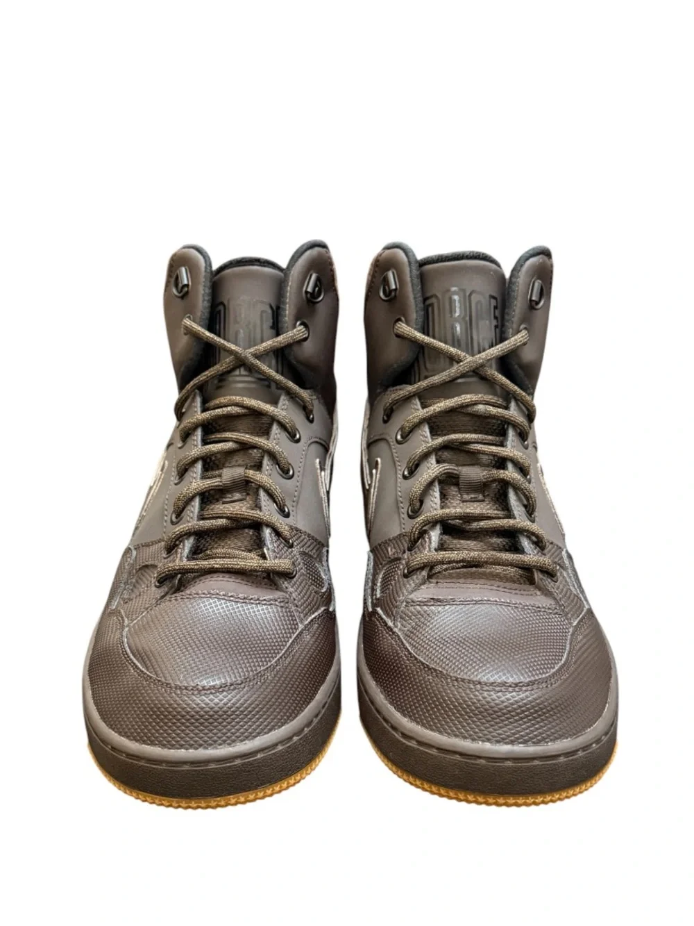 NIKE - VELVET BROWN TAN GUM RUBBER SOLES SON OF FORCE MID “WINTER” SNEAKERS